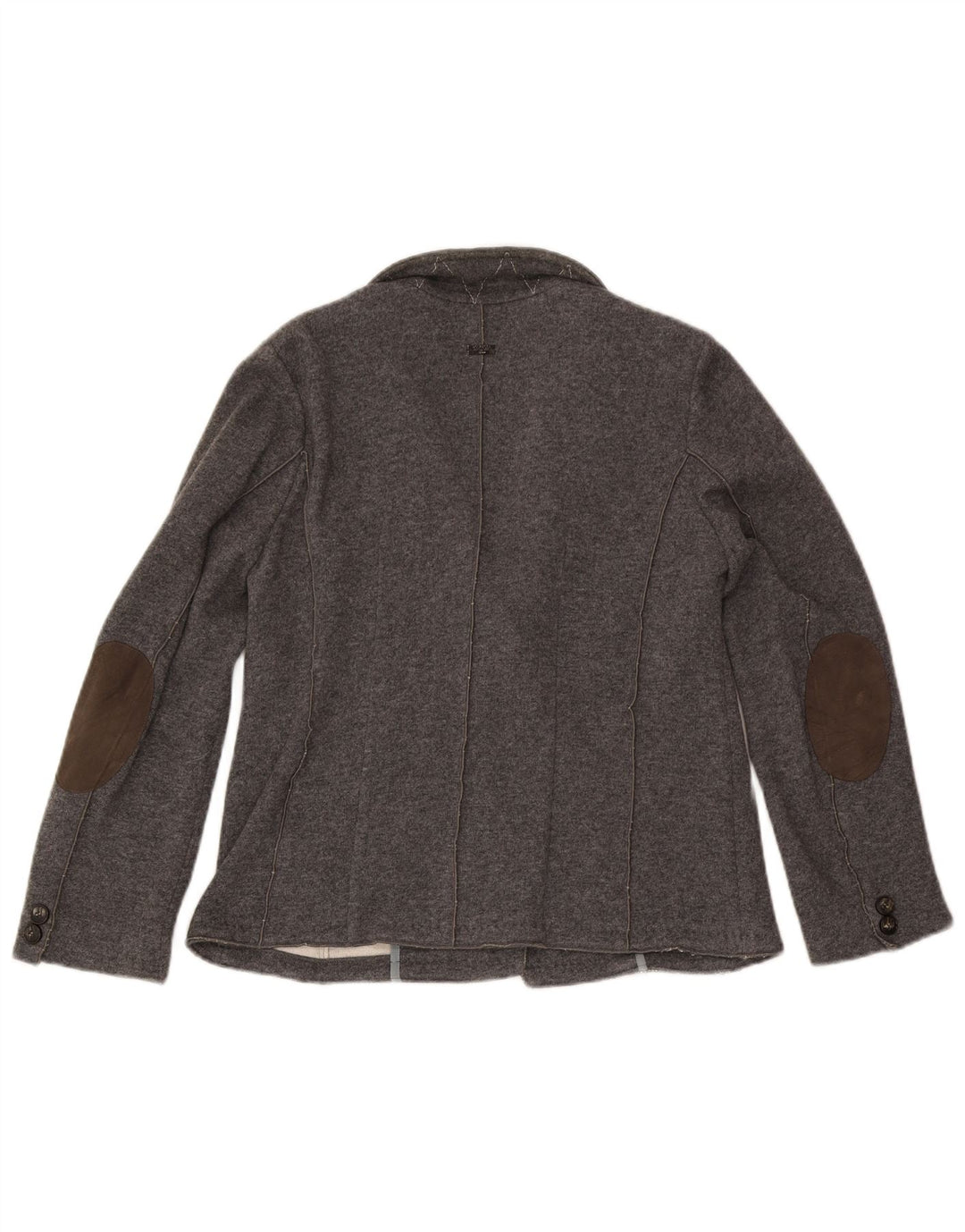 Marella Damen Zweireihiger Strickblazer UK 18 XL Graue Wolle