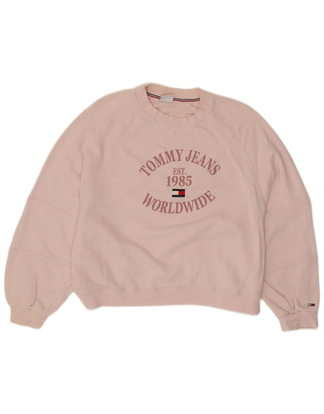 TOMMY HILFIGER Damen Übergroßer Grafik-Sweatshirt-Pullover UK 20 2XL Rosa