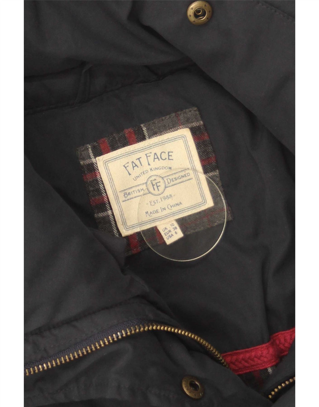 Fat Face Damen Wattierte Jacke UK 10 Small Marineblau Polyester