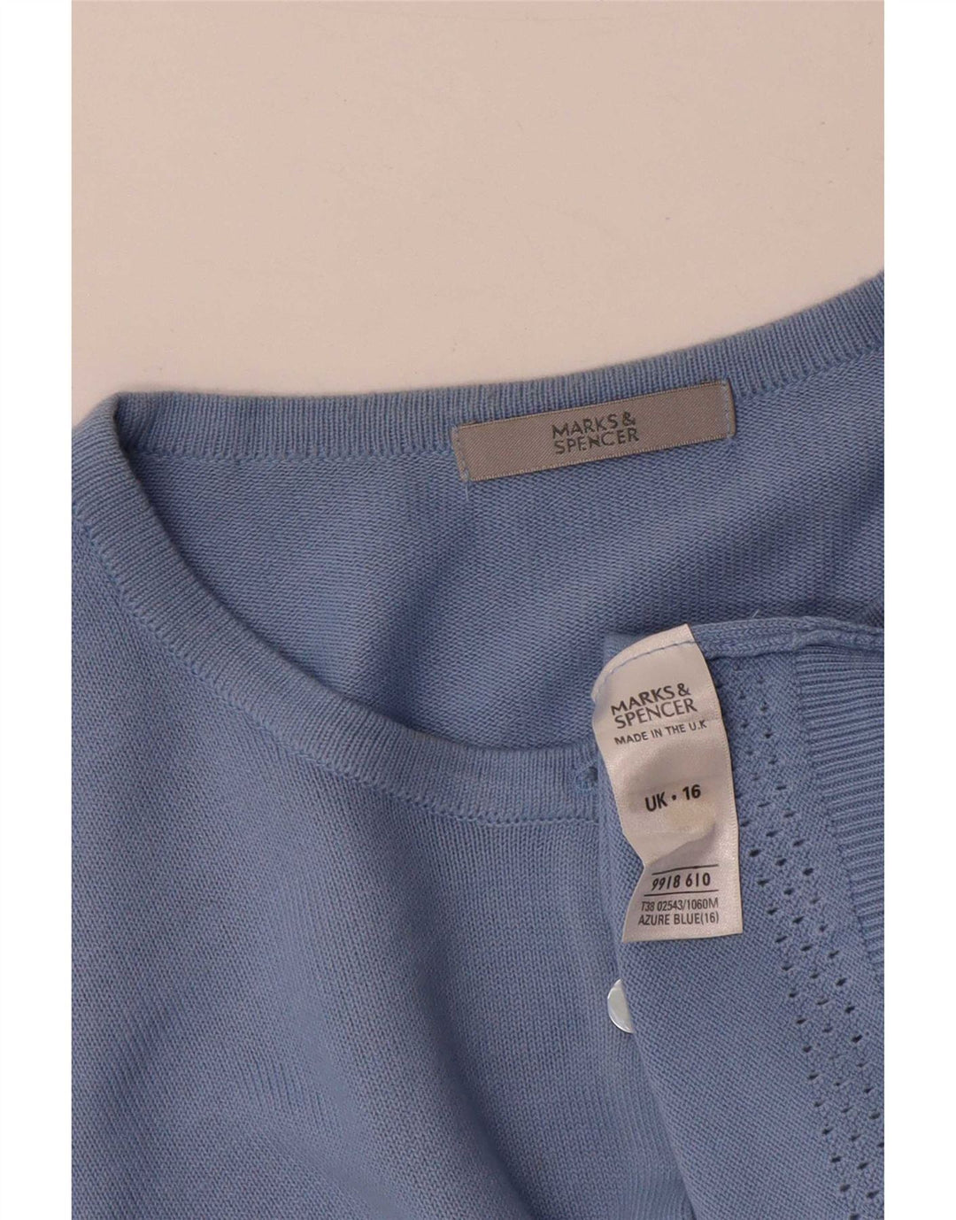 Marks & Spencer Damen-Cardigan-Pullover UK 16 Large Blaues Acryl