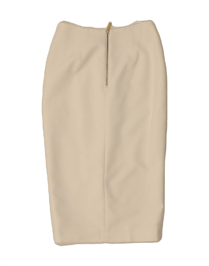TED BAKER Womens Midi Skirt Size 2 Small W25  Off White Polyester Vintage Ted Baker and Second-Hand Ted Baker from Messina Hembry 
