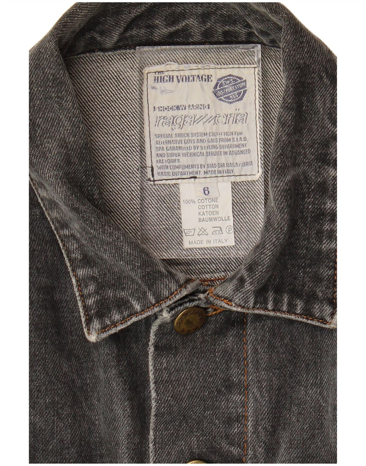 VINTAGE Herren Jeansjacke UK 38 Mittelgraue Baumwolle