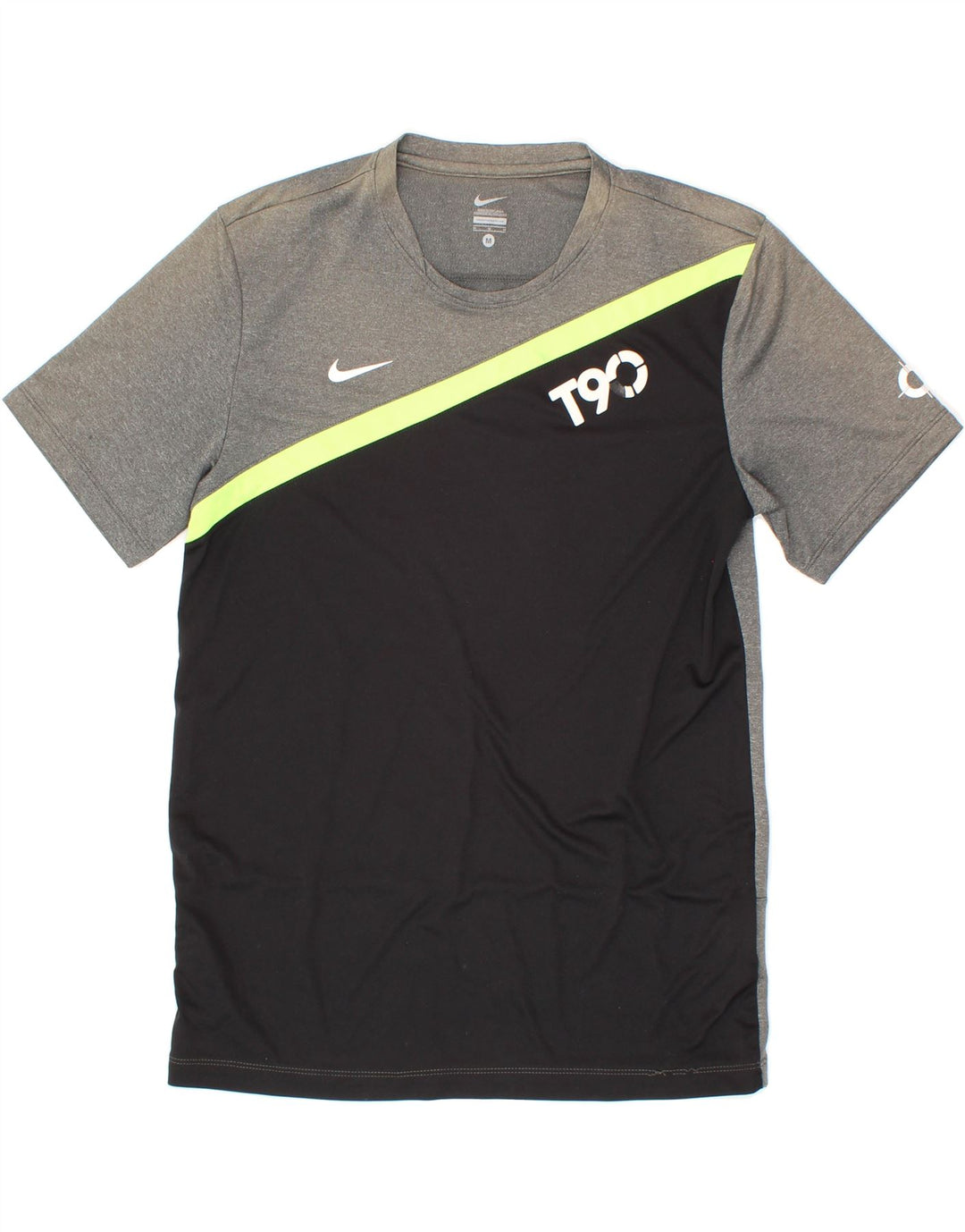 NIKE Mens Graphic T-Shirt Top Medium Grey Colourblock Polyester Vintage Nike and Second-Hand Nike from Messina Hembry 