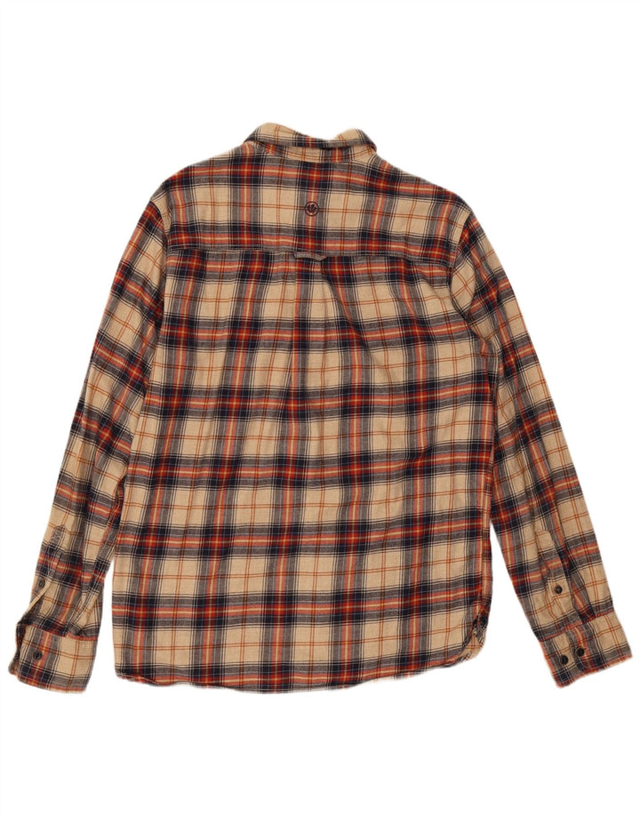 Fat Face Herren-Flanellhemd, klein, beige, kariert, Baumwolle