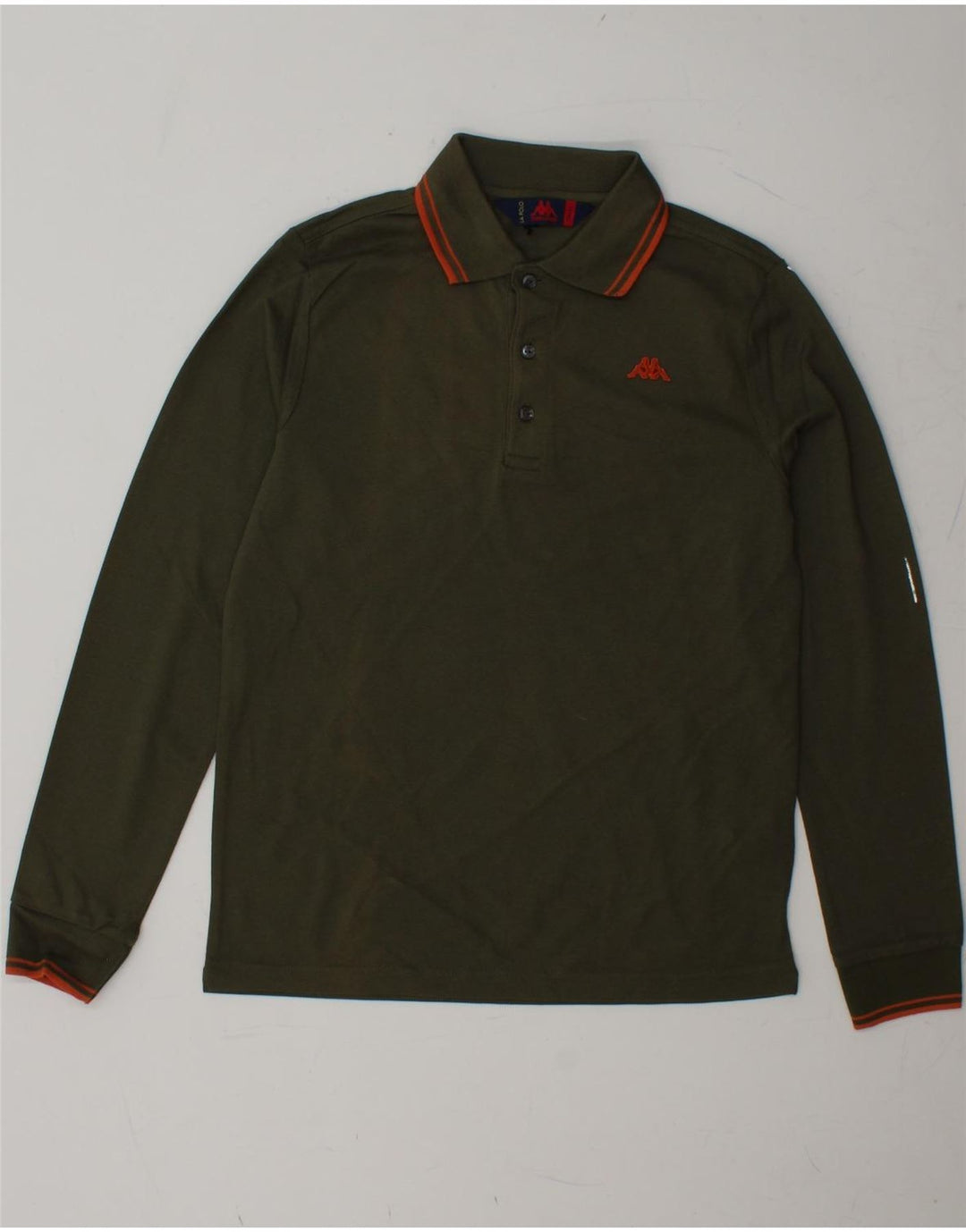 KAPPA Herren-Langarm-Poloshirt, Größe S, Khaki, Baumwolle