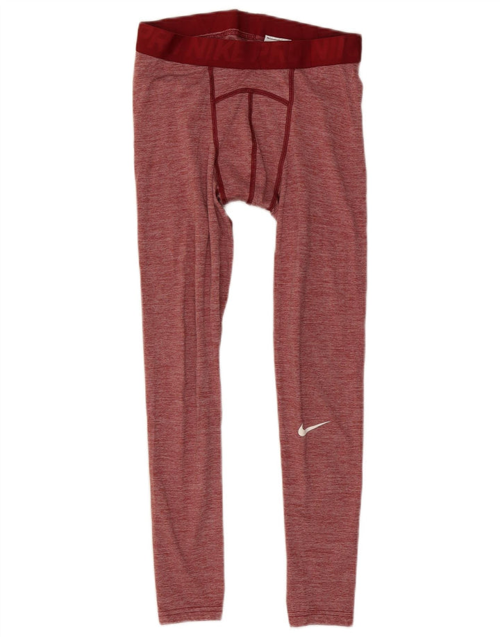Nike Herren Dri Fit Crop Leggings Mittelrot geflecktes Polyester