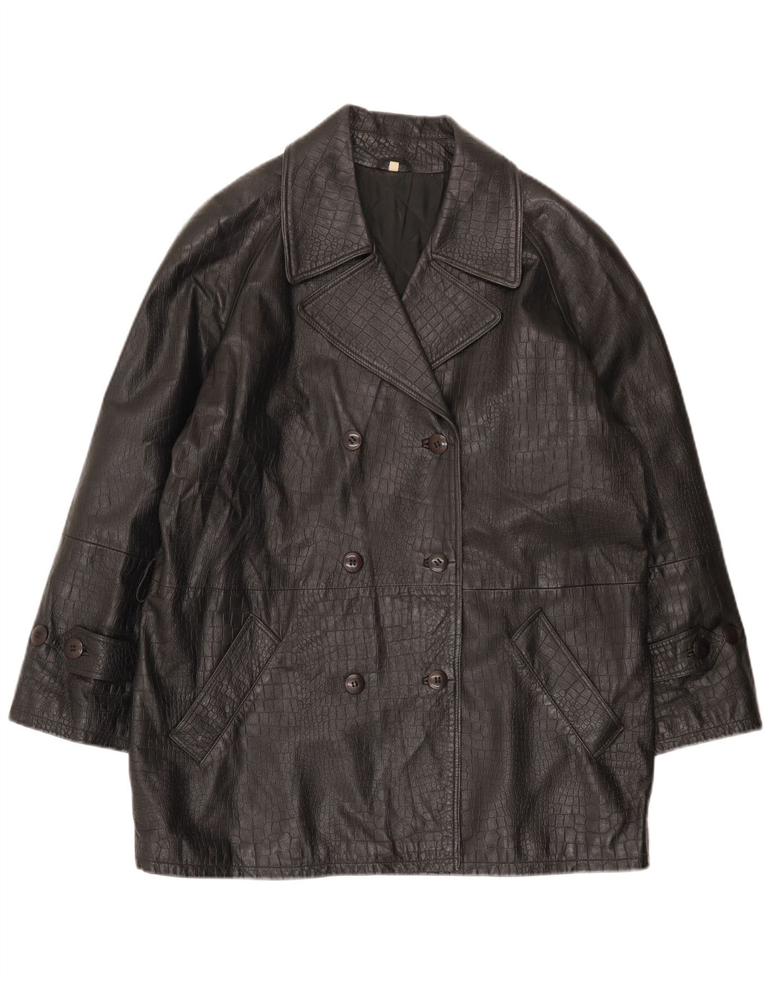 Conbipel Damen Zweireihiger Mantel IT 40 Kleiner schwarzer Tierdruck
