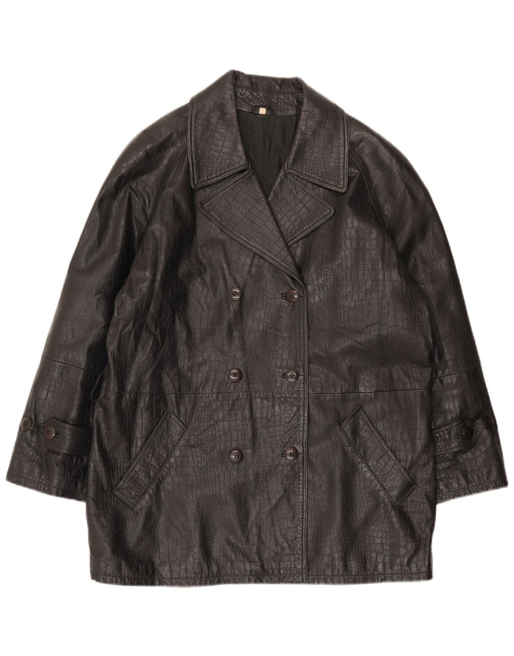 Conbipel Damen Zweireihiger Mantel IT 40 Kleiner schwarzer Tierdruck