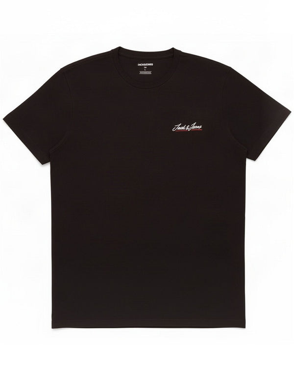 Jack & Jones Mens T-Shirt Top Large Black Cotton