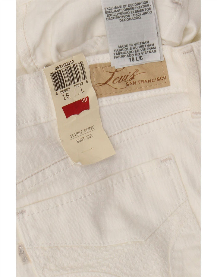 Levi's Damen Slight Curve Bootcut Jeans US 16 2XL W36 L33 Weiße Baumwolle