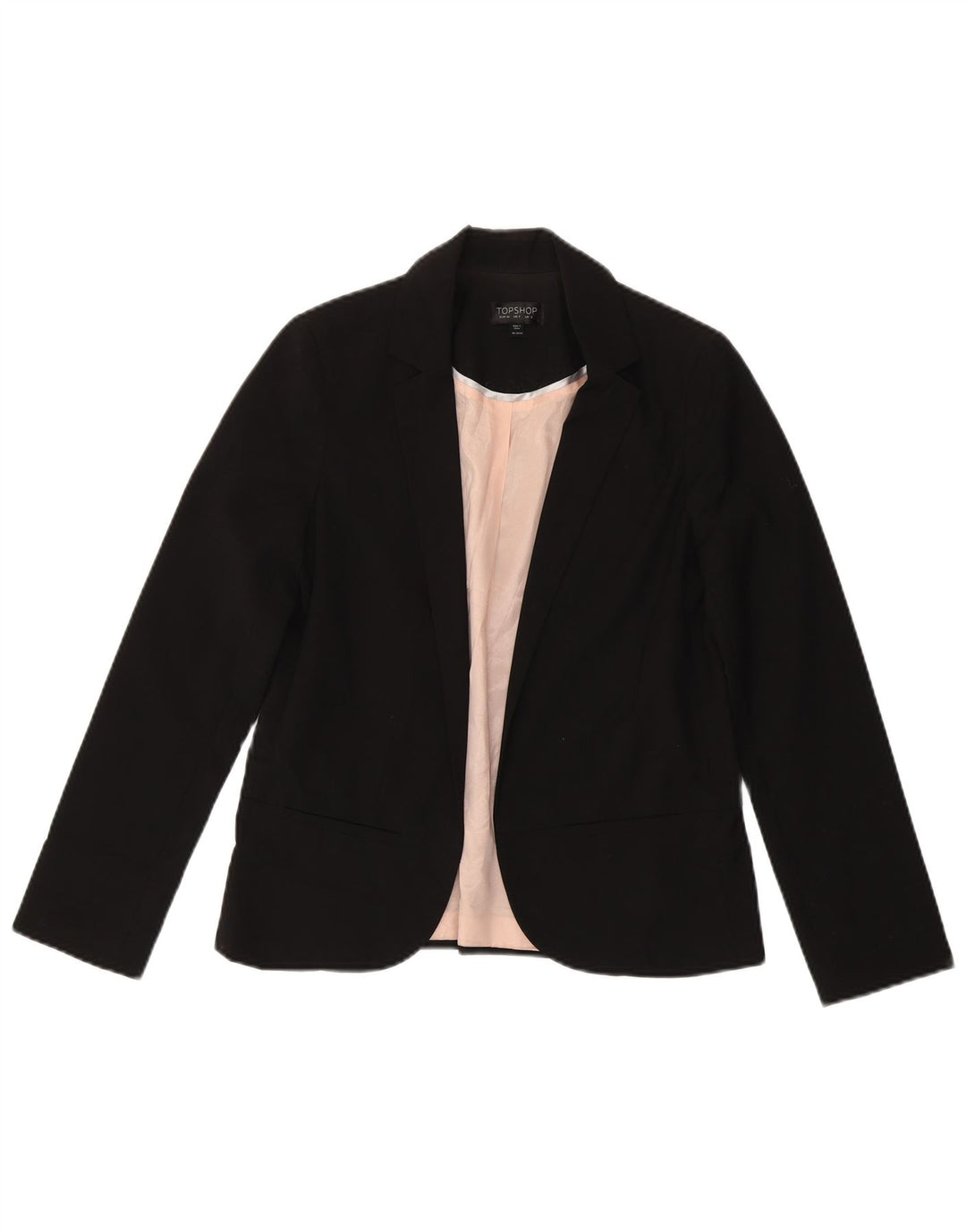 Topshop Womens Open Blazer Jacke UK 8 Small Schwarz Polyester