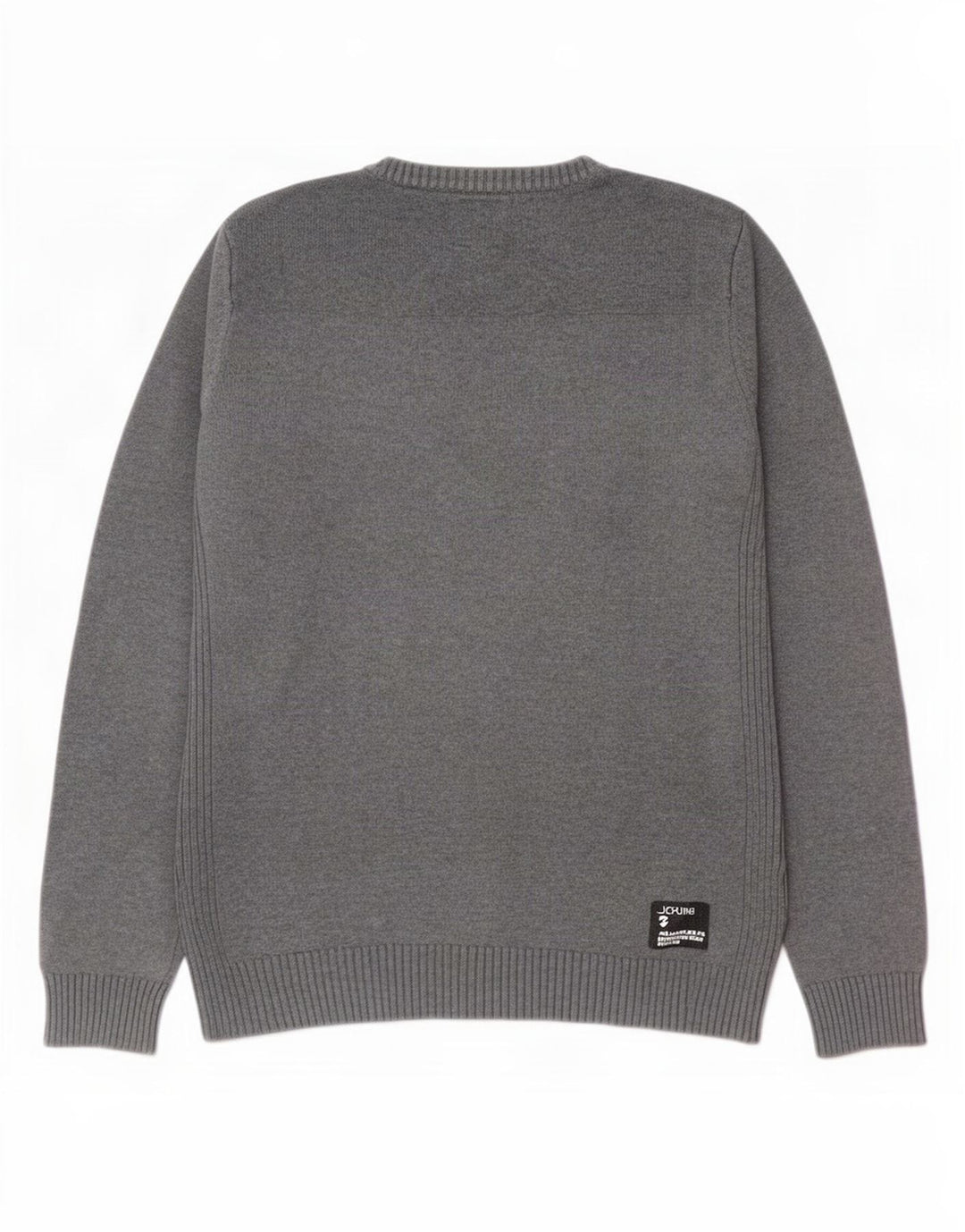 Jack & Jones Herren-Pullover mit V-Ausschnitt aus mittelgrauer Baumwolle