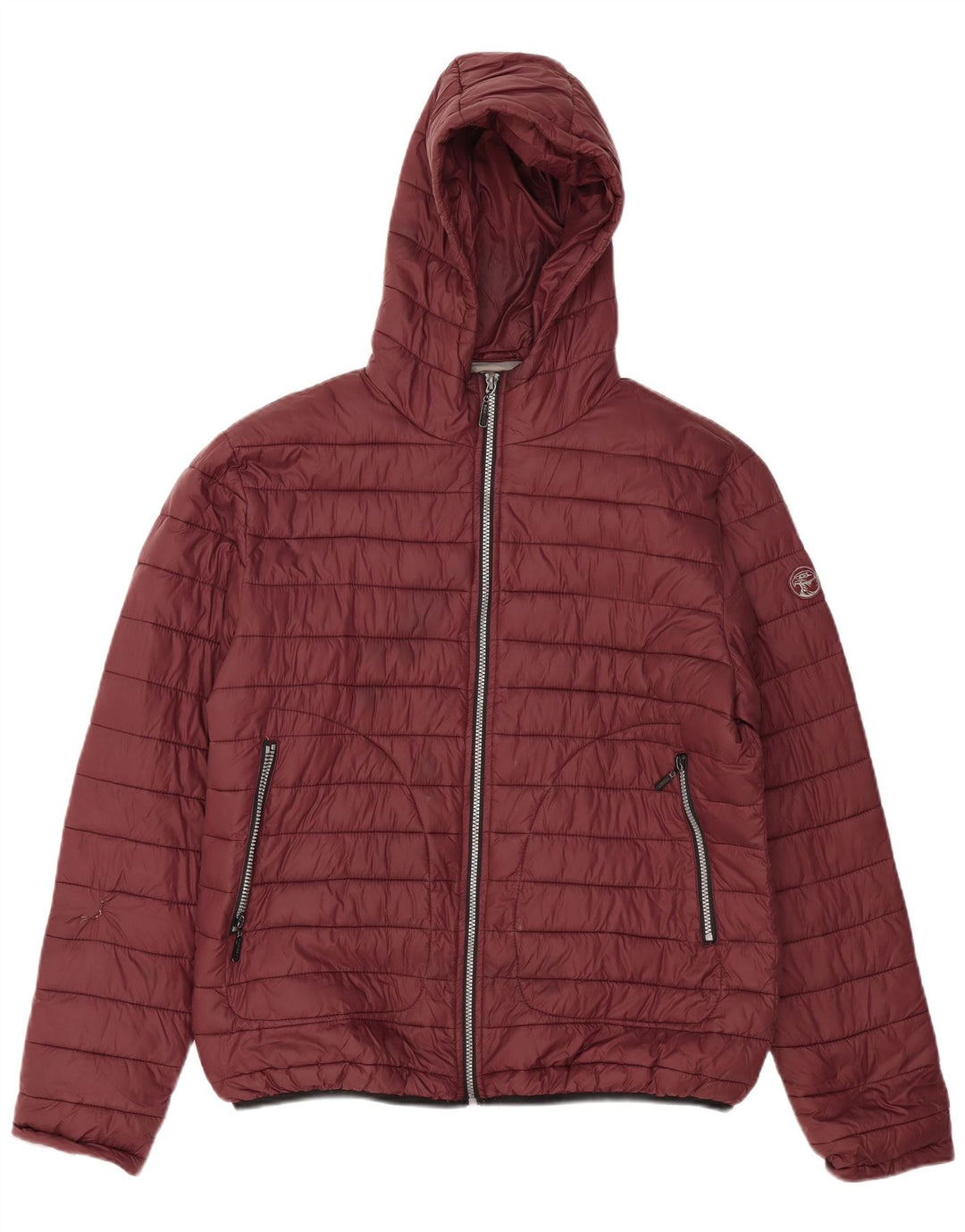 Carrera Herren-Kapuzenjacke, gepolstert, XL, Burgunderrot, Polyamid