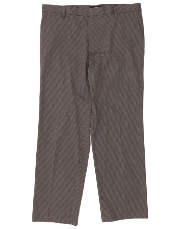 Dockers Gerade Herren-Chinohose W38 L32 Graue Nadelstreifen-Baumwolle