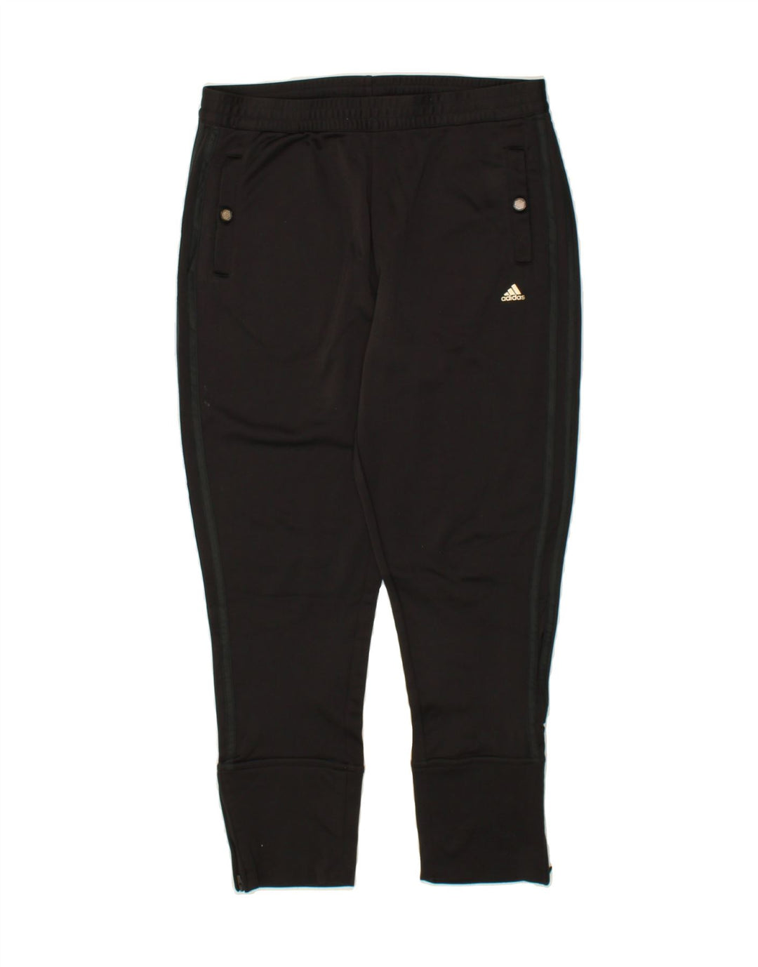 ADIDAS Womens Capri Tracksuit Trousers Joggers UK 12 Medium Black Vintage Adidas and Second-Hand Adidas from Messina Hembry 