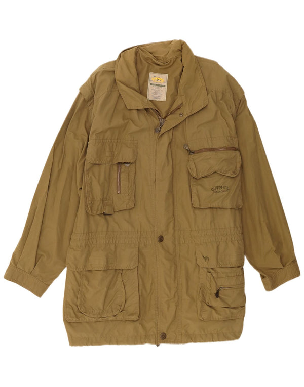 Camel Active Herren-Utility-Jacke mit Kapuze, EU 58, 2XL, Khaki, Baumwolle