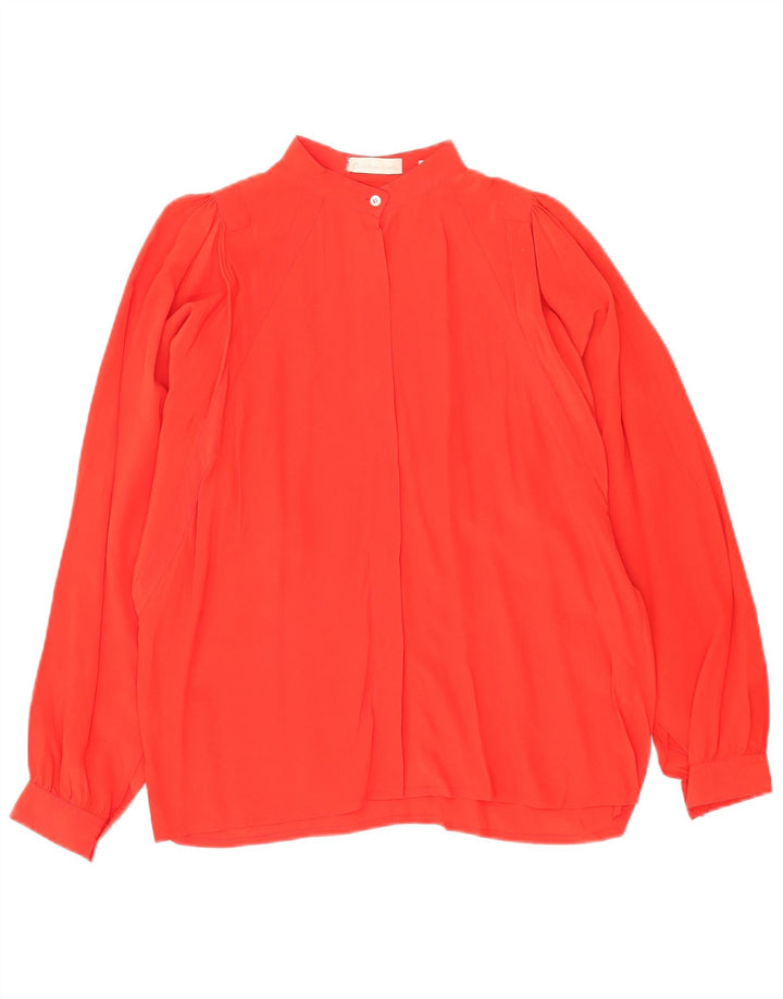 Vintage Damen Hemdbluse IT 44 Mittelrote Seide
