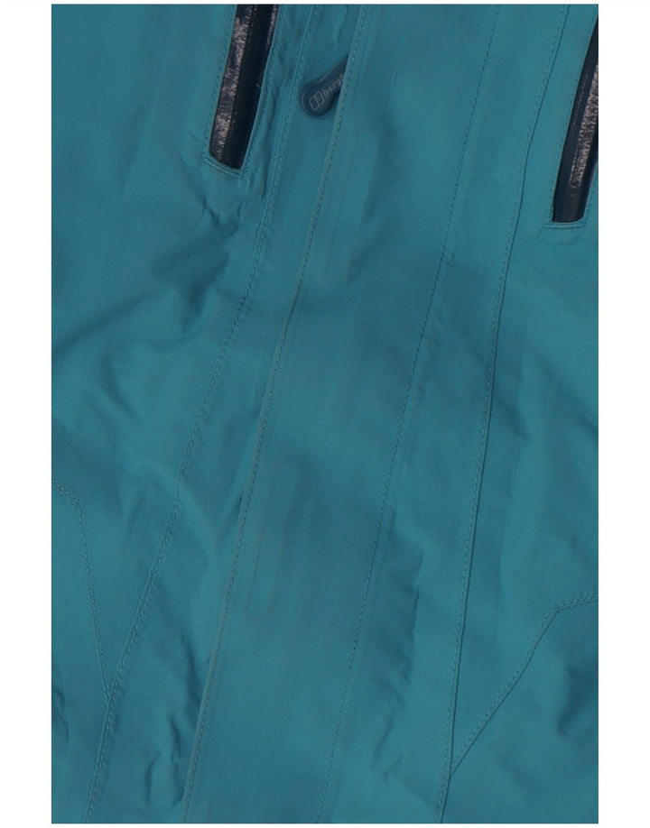 Berghaus Damen-Regenjacke mit Kapuze, übergroß, UK 10, Größe S, blau, Nylon