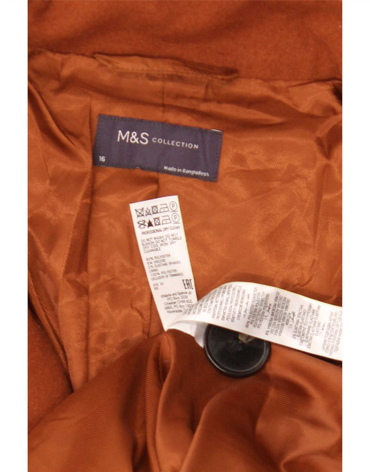 Marks & Spencer Damenmantel UK 16 Large Braun Polyester