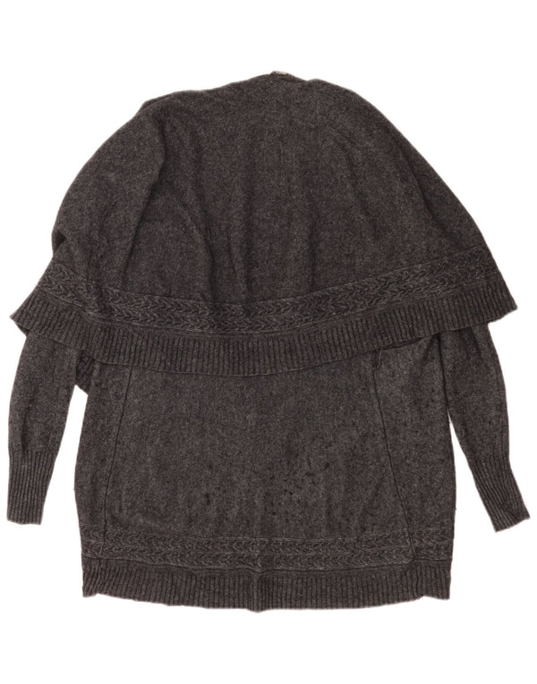 Jigsaw Damen Longline-Cardigan-Pullover UK 10 Small Graue Wolle