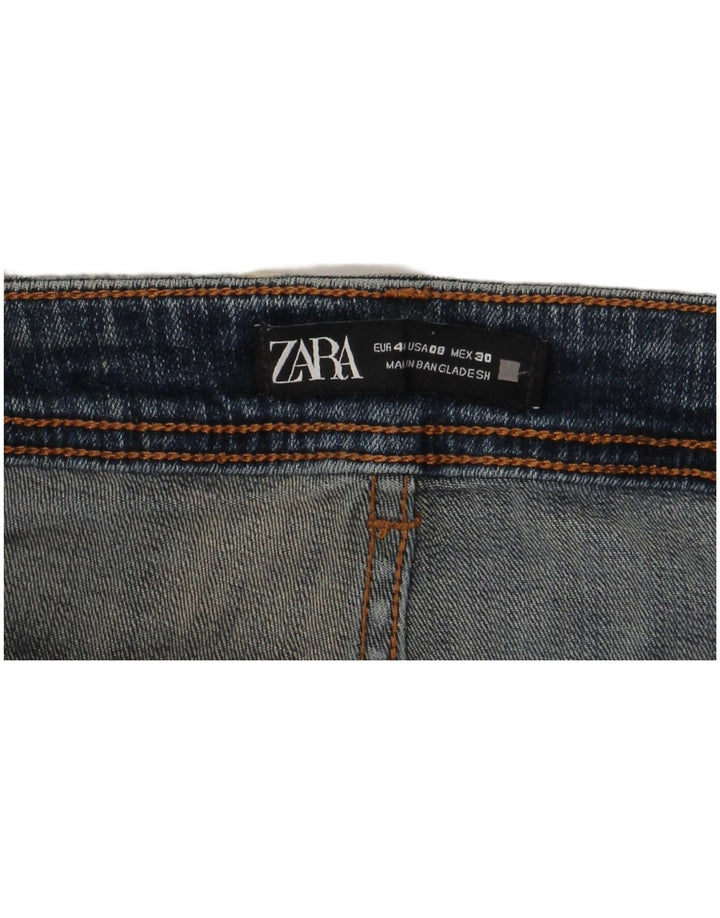 Zara Damen Distressed Skinny Jeans EU 40 Medium W30 L28 Blau
