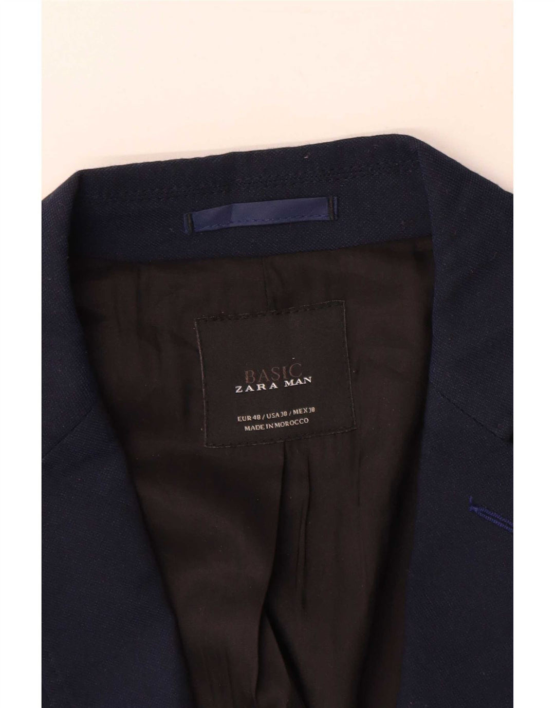Zara Herren-Blazer mit 2 Knöpfen, EU 48, mittelmarineblau, Polyester