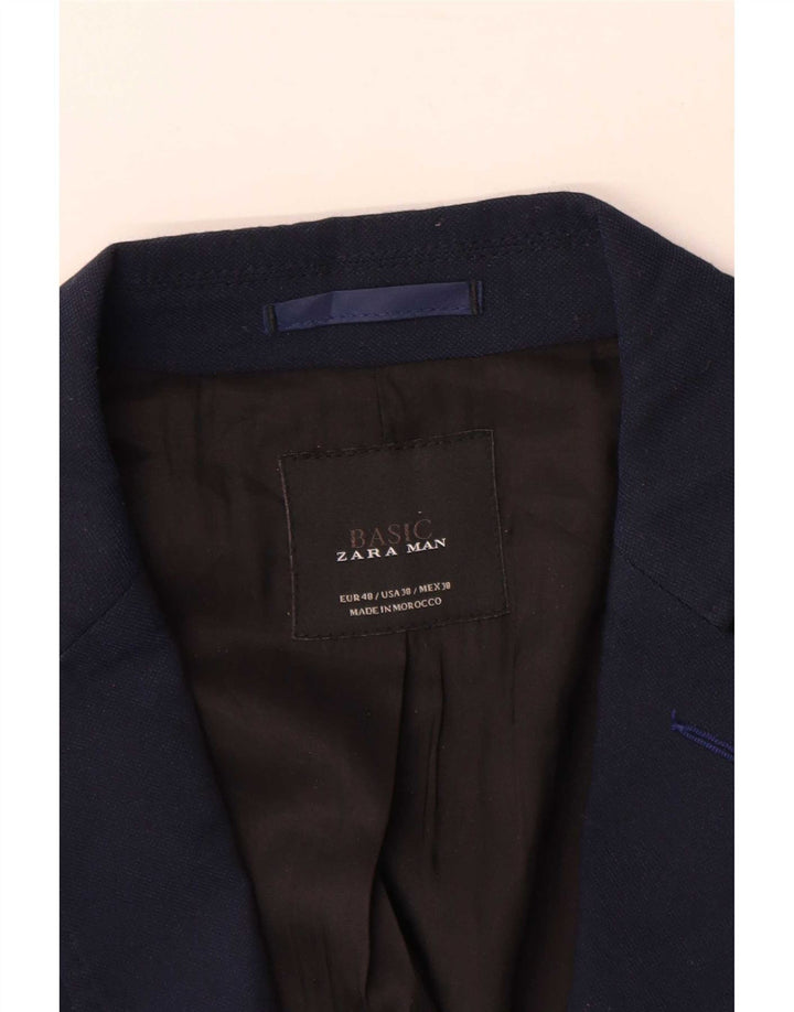 Zara Herren-Blazer mit 2 Knöpfen, EU 48, mittelmarineblau, Polyester