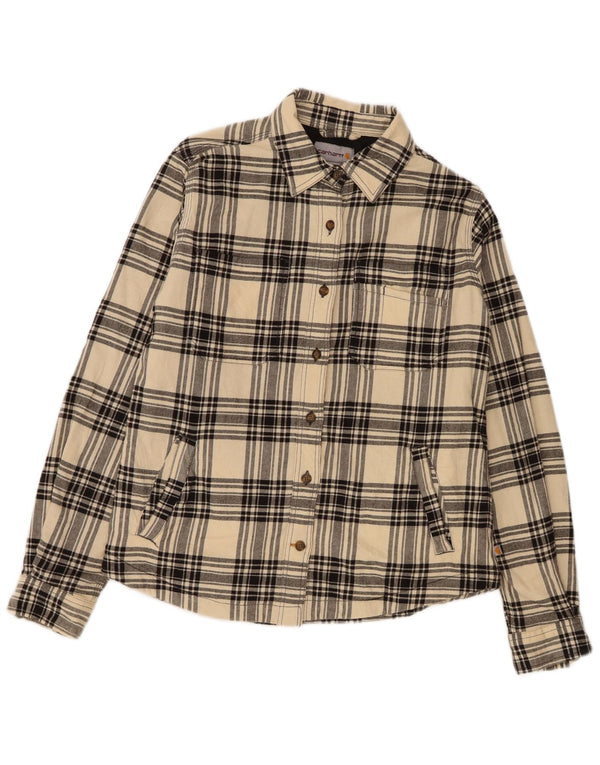 Carhartt Damen Lumberjack Flanellhemd UK 6 XS Beige karierte Baumwolle