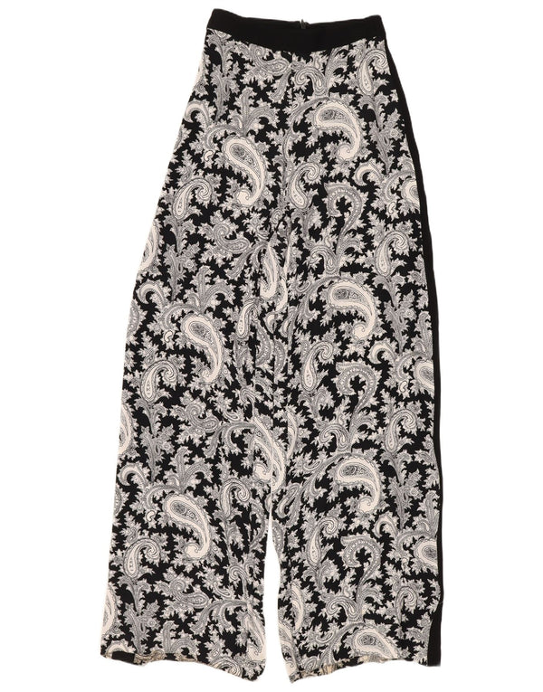 French Connection Damen-Hose mit hoher Taille, UK 6, XS, W24, L30, Schwarz, Paisleymuster