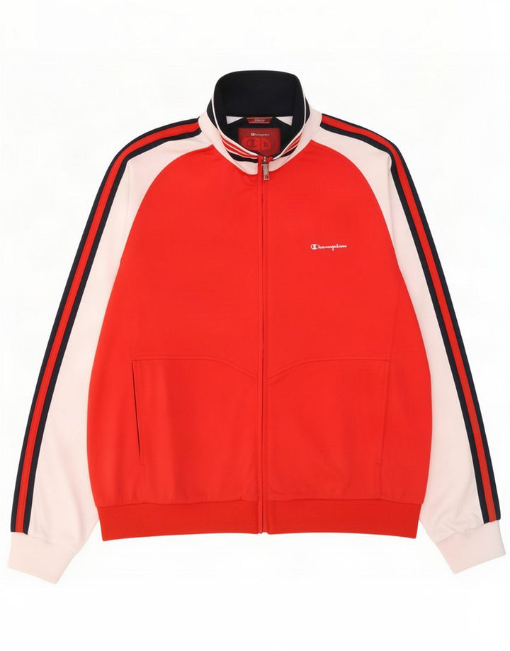 Champion Herren-Trainingsoberteil, Jacke, groß, rot, Farbblock, Polyester