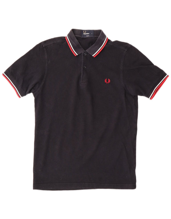 Fred Perry Herren Slim Fit Poloshirt Small Schwarz Baumwolle