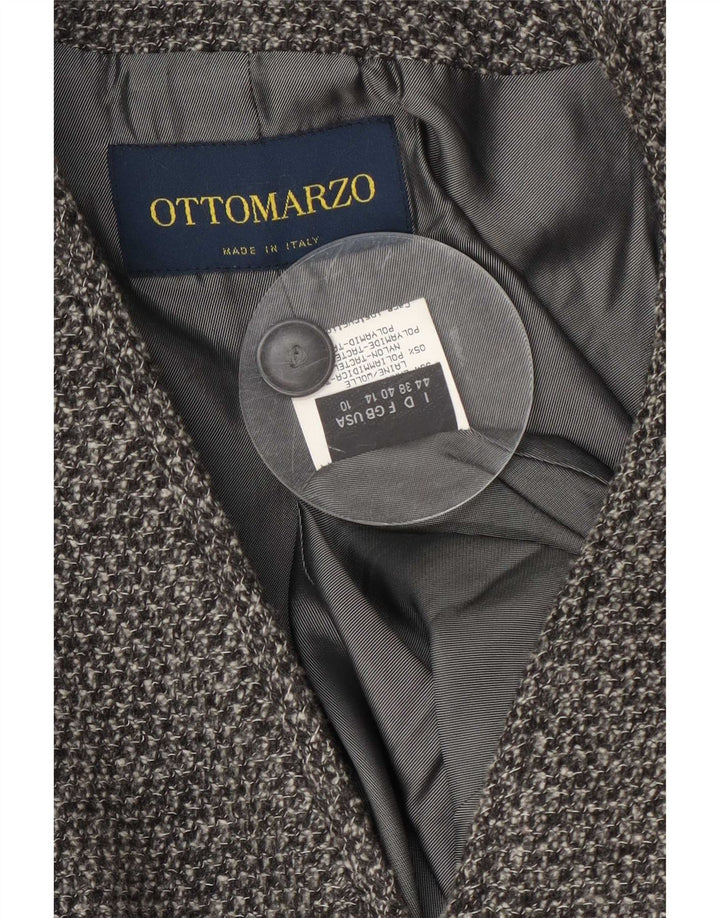 Vintage Damen 3-Knopf-Blazerjacke UK 14 Große graue Wolle
