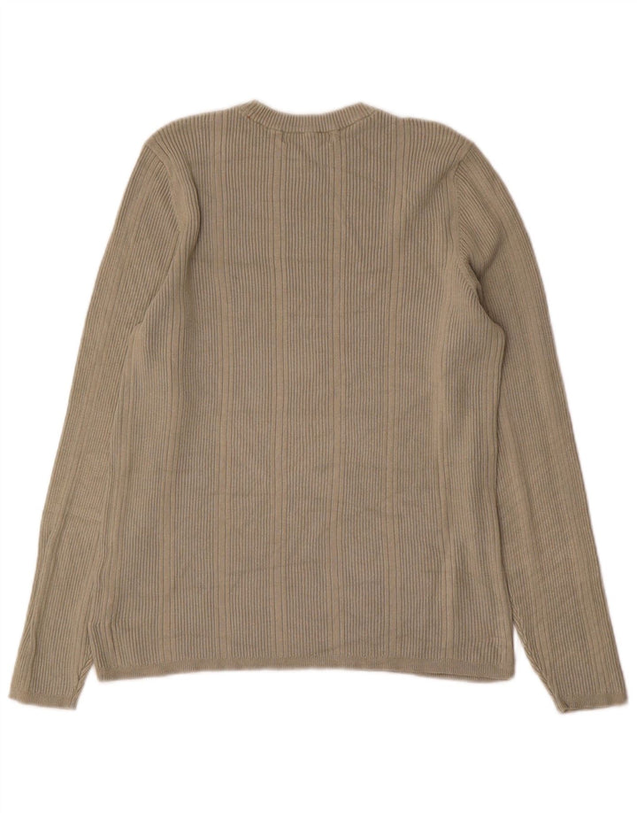 Marks & Spencer Damen Top Langarm UK 16 Large Khaki Viskose