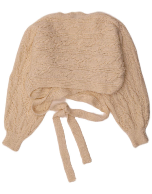 Zara Damen Crop Wrap Cardigan Pullover UK 14 Medium Beige Acryl