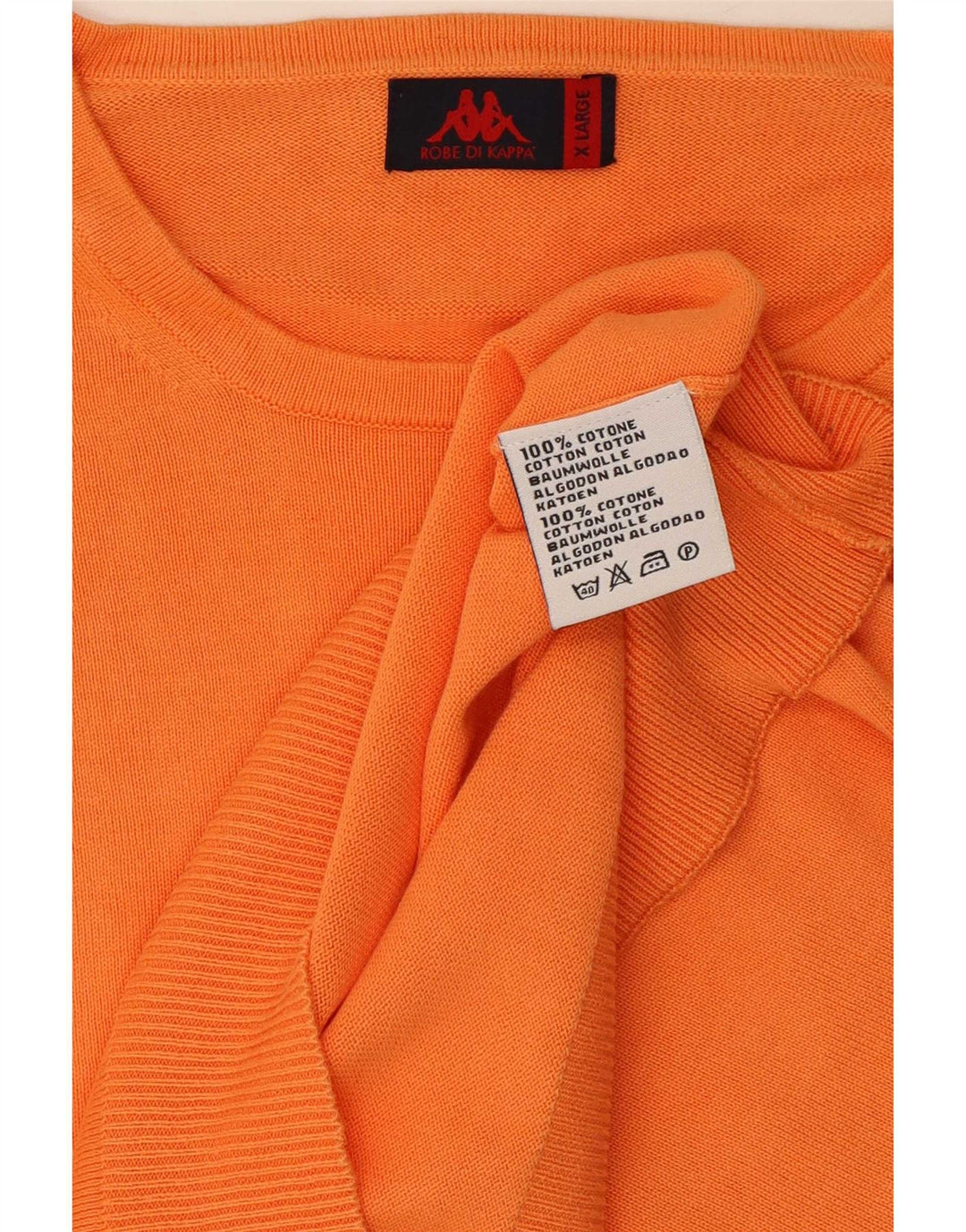 Kappa Herren Rundhalspullover Pullover XL Orange Baumwolle