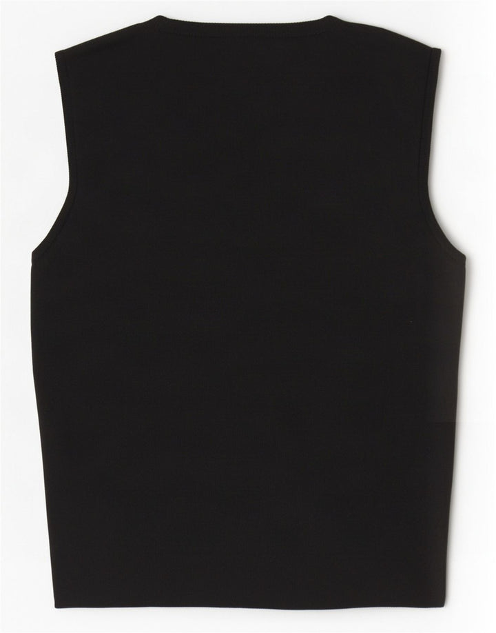 Zara Damen Crop Vest Top UK 8 Small Schwarz Polyester