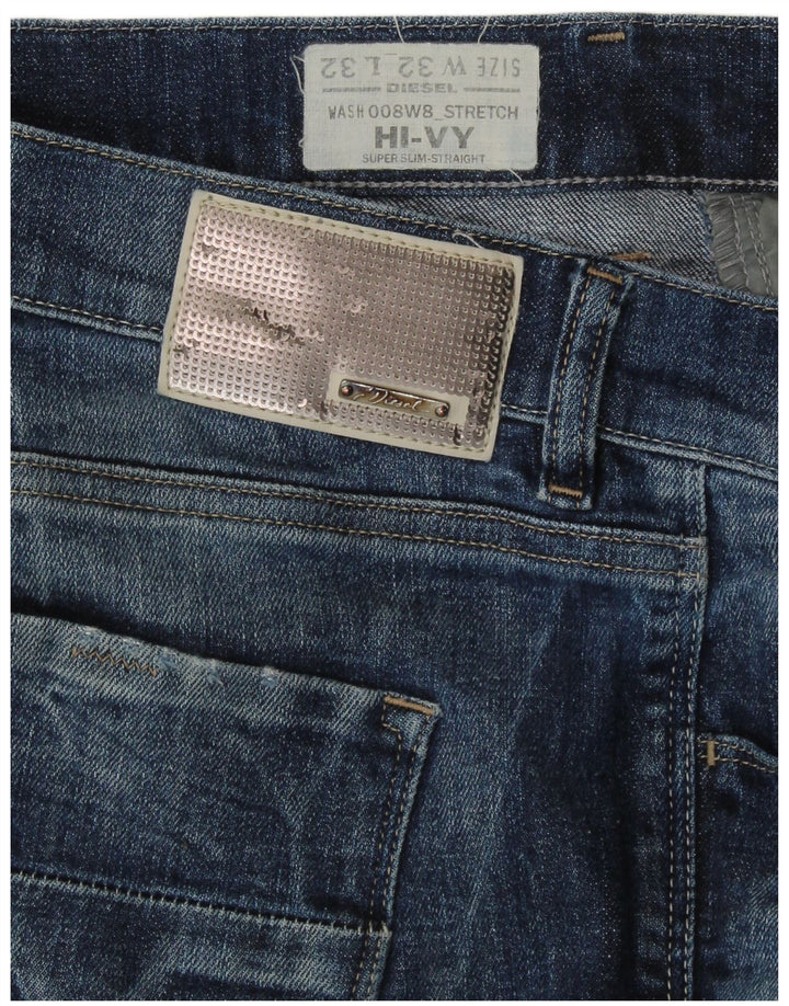 DIESEL Damen HI-VY Super Slim Straight Jeans W32 L29 Blau