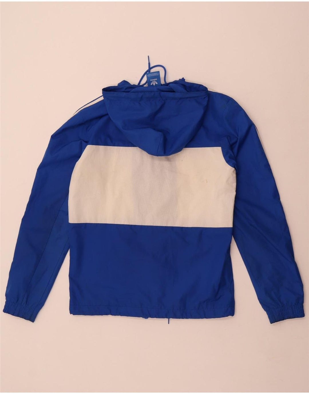 Adidas Herren-Trainingsanzug mit Kapuze, Jacke, klein, blau, Colourblock-Polyester