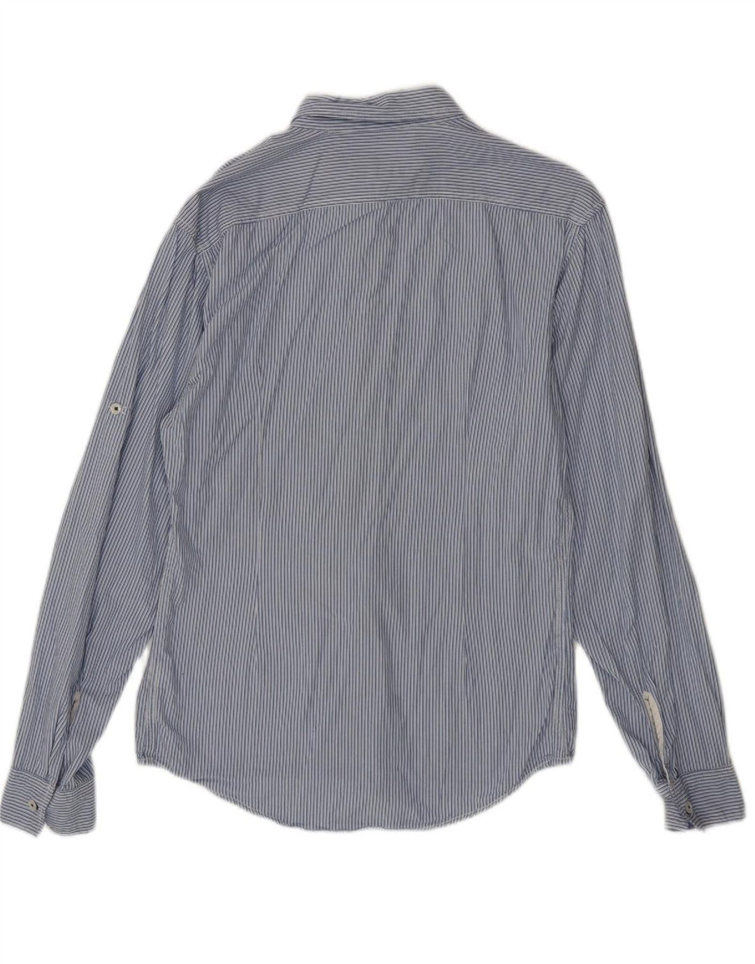 ZARA Boys Shirt 15-16 Years Blue Pinstripe Cotton