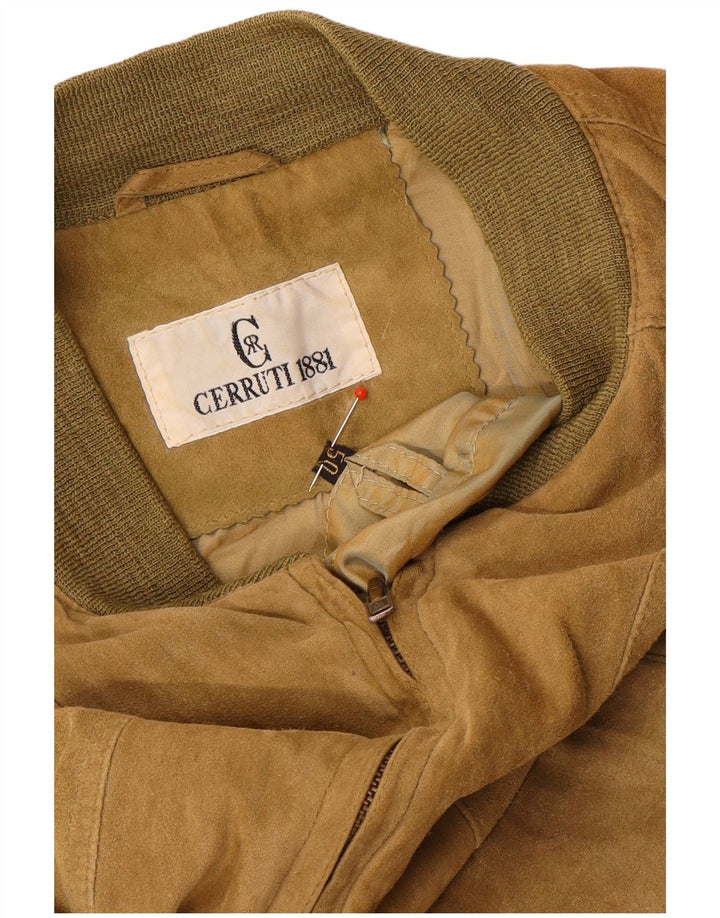 Cerruti 1881 Herren Wildleder Bomberjacke IT 50 Large Braun