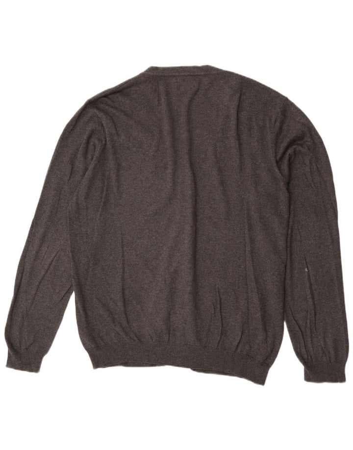 Marks & Spencer Herren-Strickjacke, groß, aus grauer Baumwolle