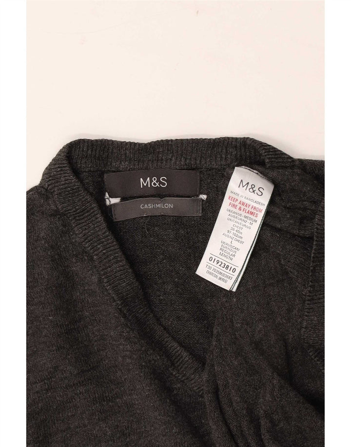 Marks & Spencer Herren-Pullover mit V-Ausschnitt, groß, Acryl, Grau
