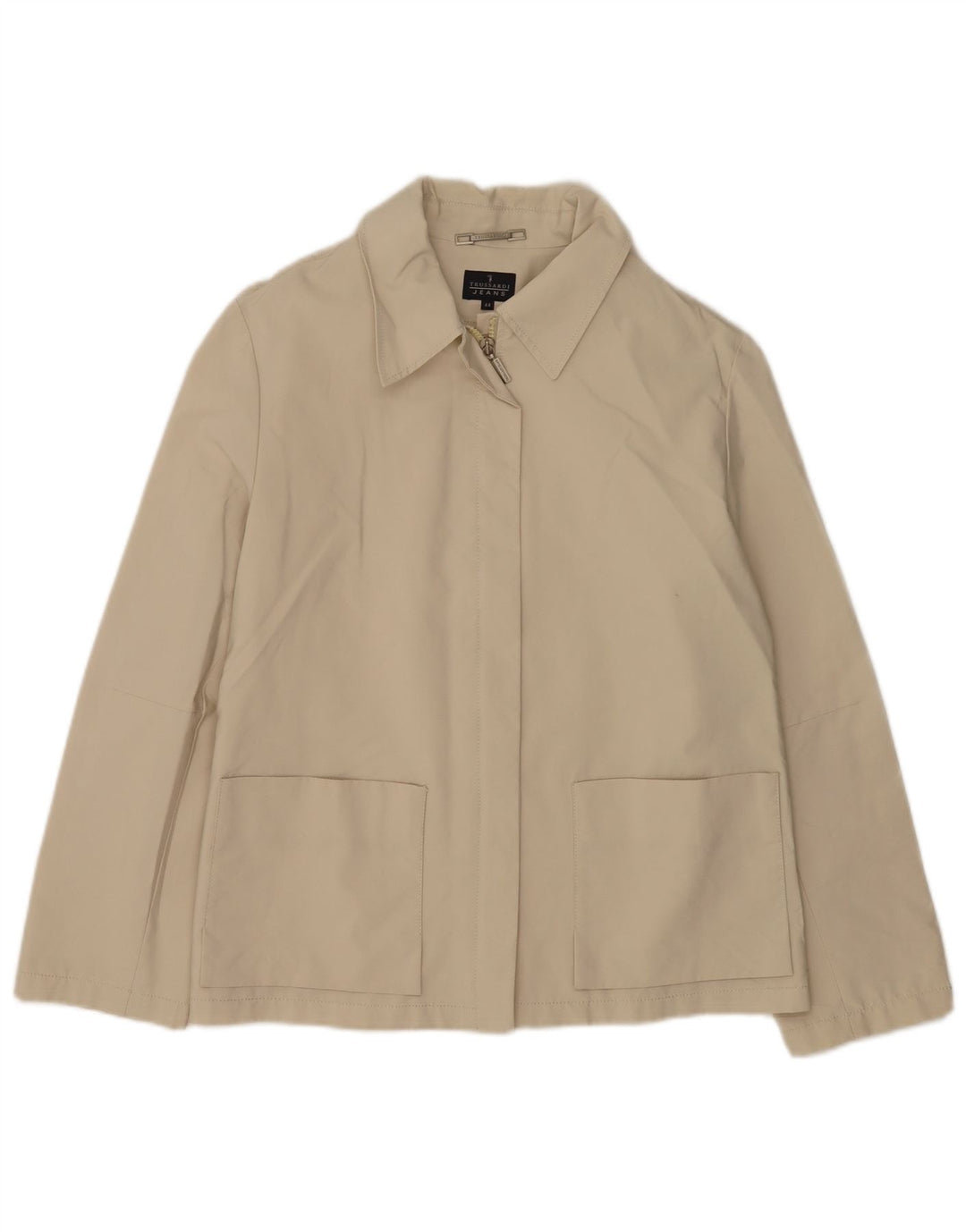 Trussardi Jeans Damen Bomberjacke IT 44 Mittelbeige Baumwolle