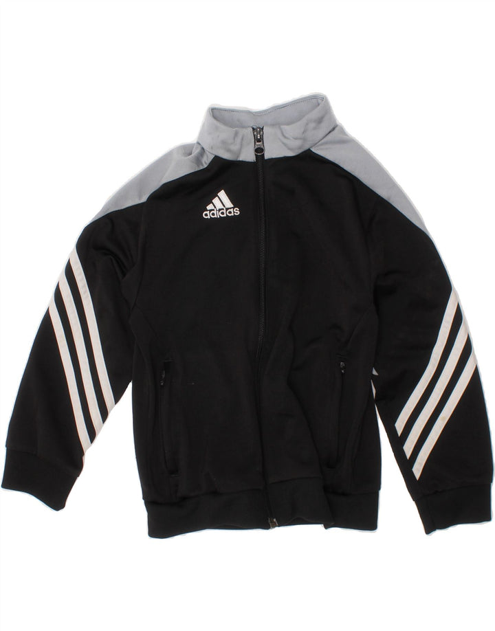 ADIDAS Boys Tracksuit Top Jacket 5-6 Years XS  Black Colourblock Polyester Vintage Adidas and Second-Hand Adidas from Messina Hembry 
