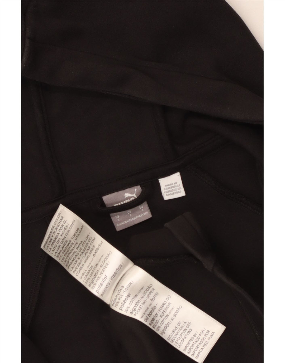 PUMA Damen Zip Hoodie Pullover UK 10 Small Schwarz Polyester