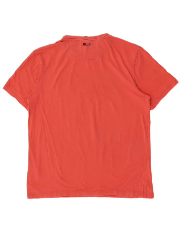 Hugo Boss Herren-T-Shirt mit Grafik, Mittelrosa, Baumwolle