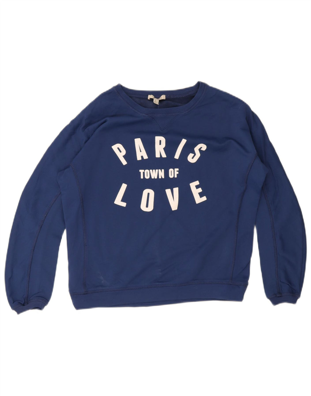 Zara Damen-Sweatshirt „Paris Graphic“ in Übergröße, Gr. 10, Größe S, Blau