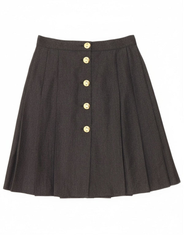 Bagarry Damen Faltenrock IT 44 Medium W26 Schwarz Schurwolle