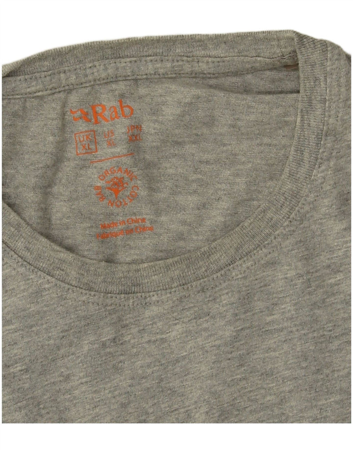 Rab Herren Grafik-T-Shirt-Oberteil XL aus grauer Baumwolle