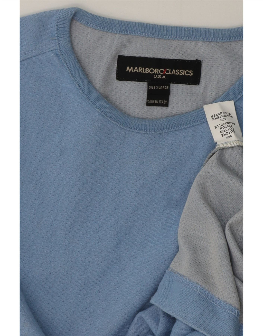 Marlboro Classics Mens Top Long Sleeve XL Blue Cotton